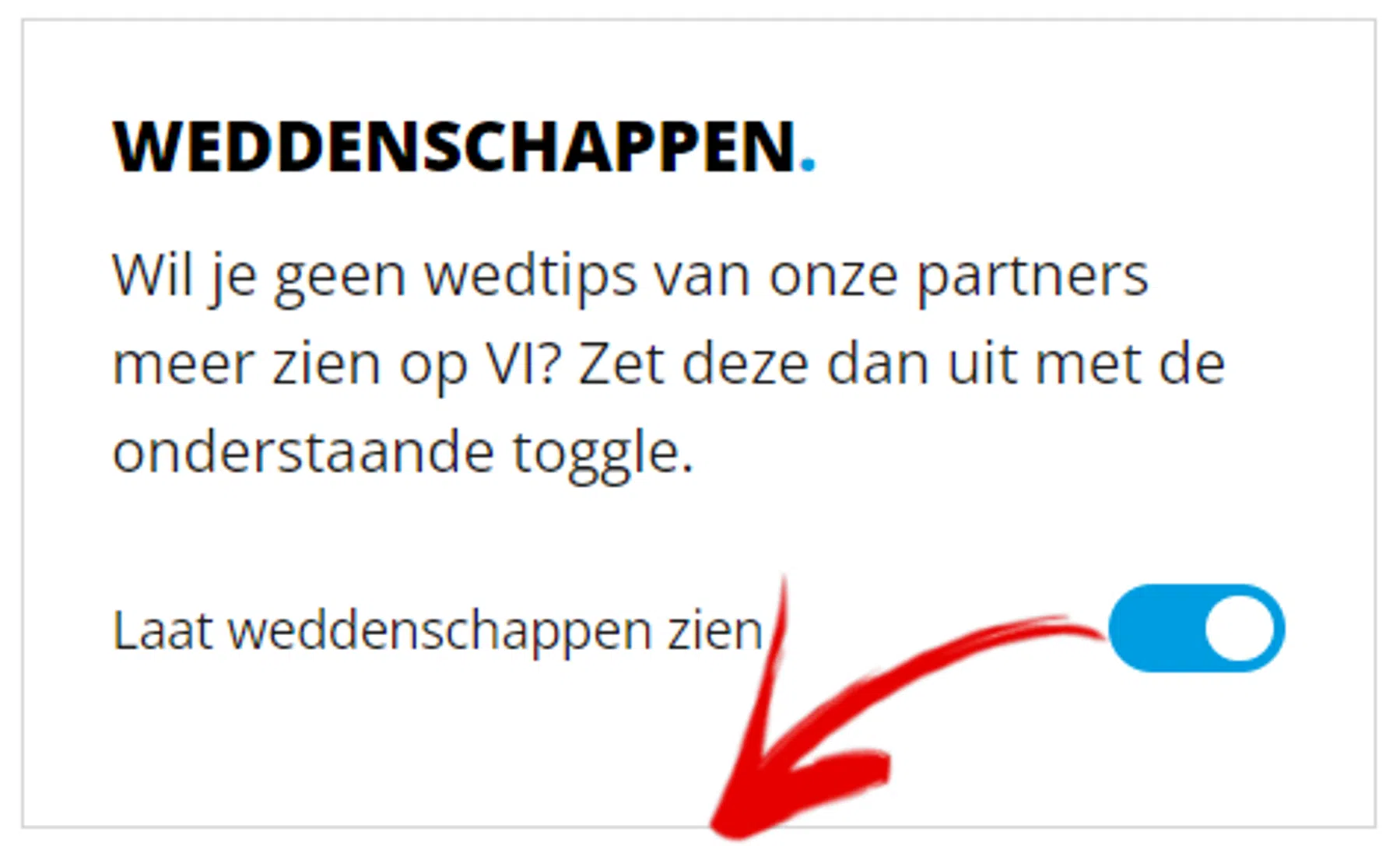 Weddenschappen aan-/uitzetten