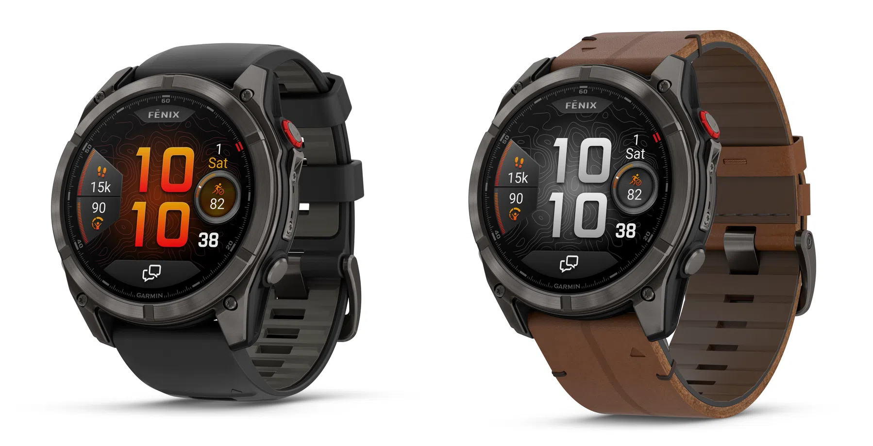 Twee versies van de Fēnix 8 Pro.