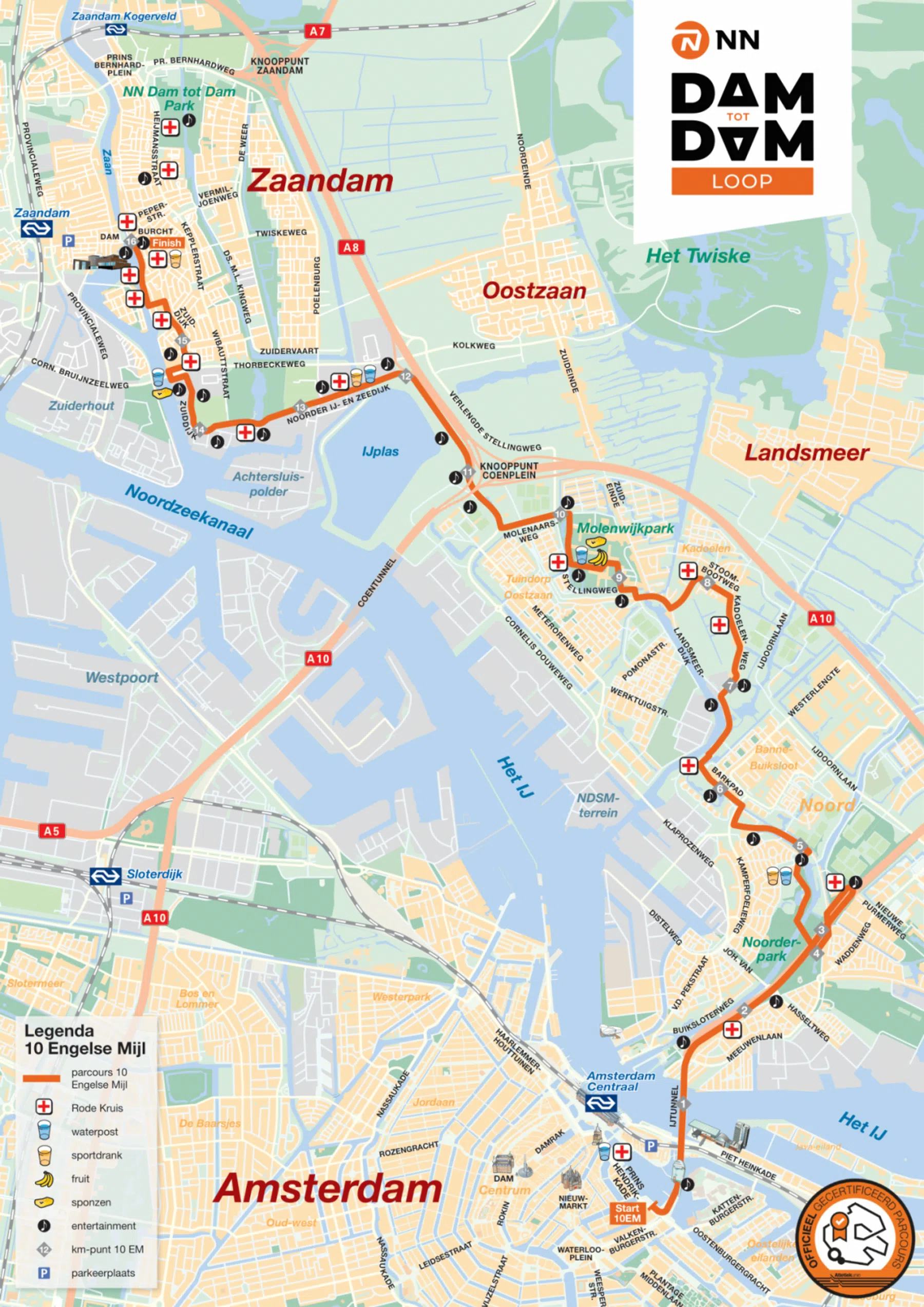 route NN Dam tot damloop