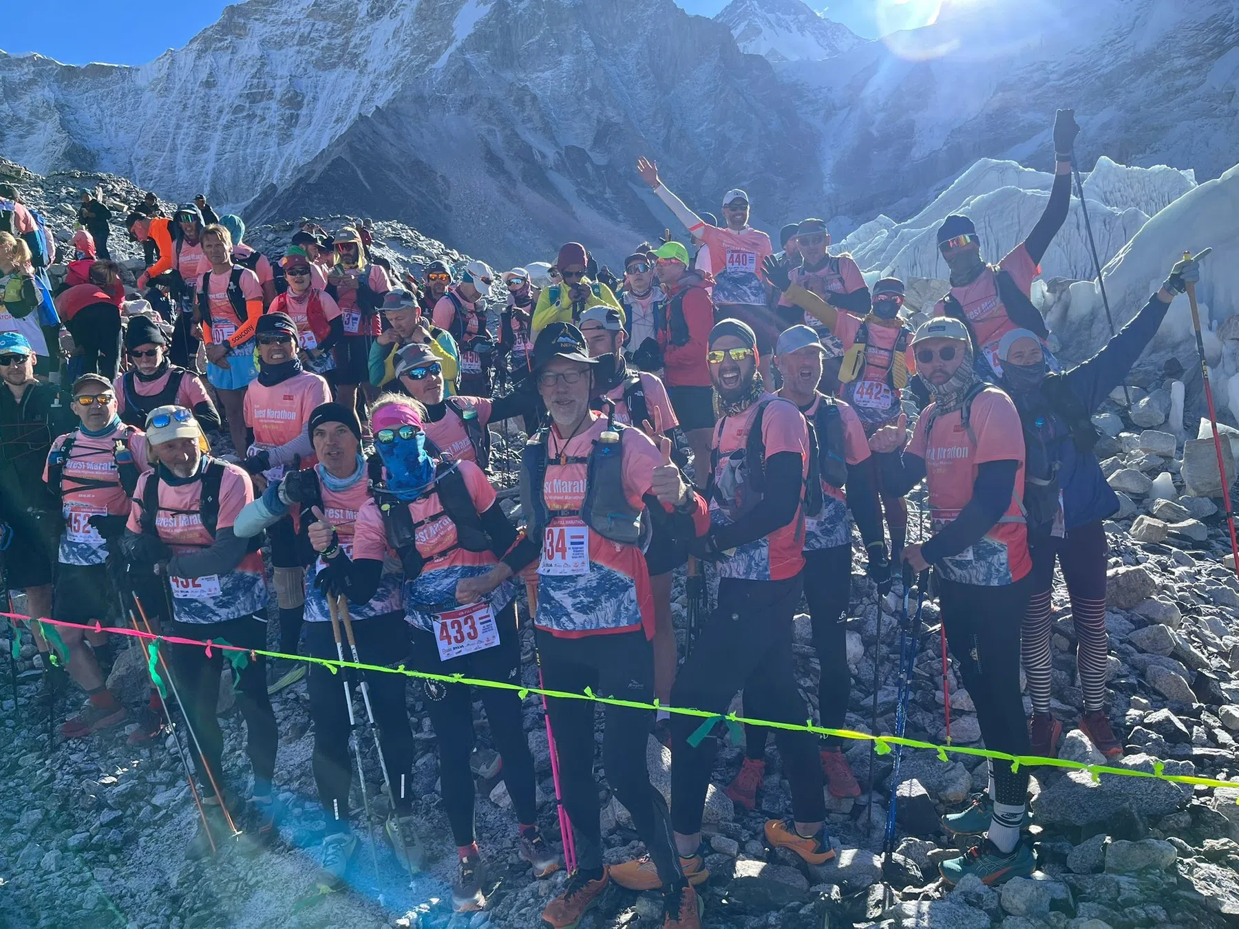 Deelnemers aan de Tenzing Hillary Everest marathon