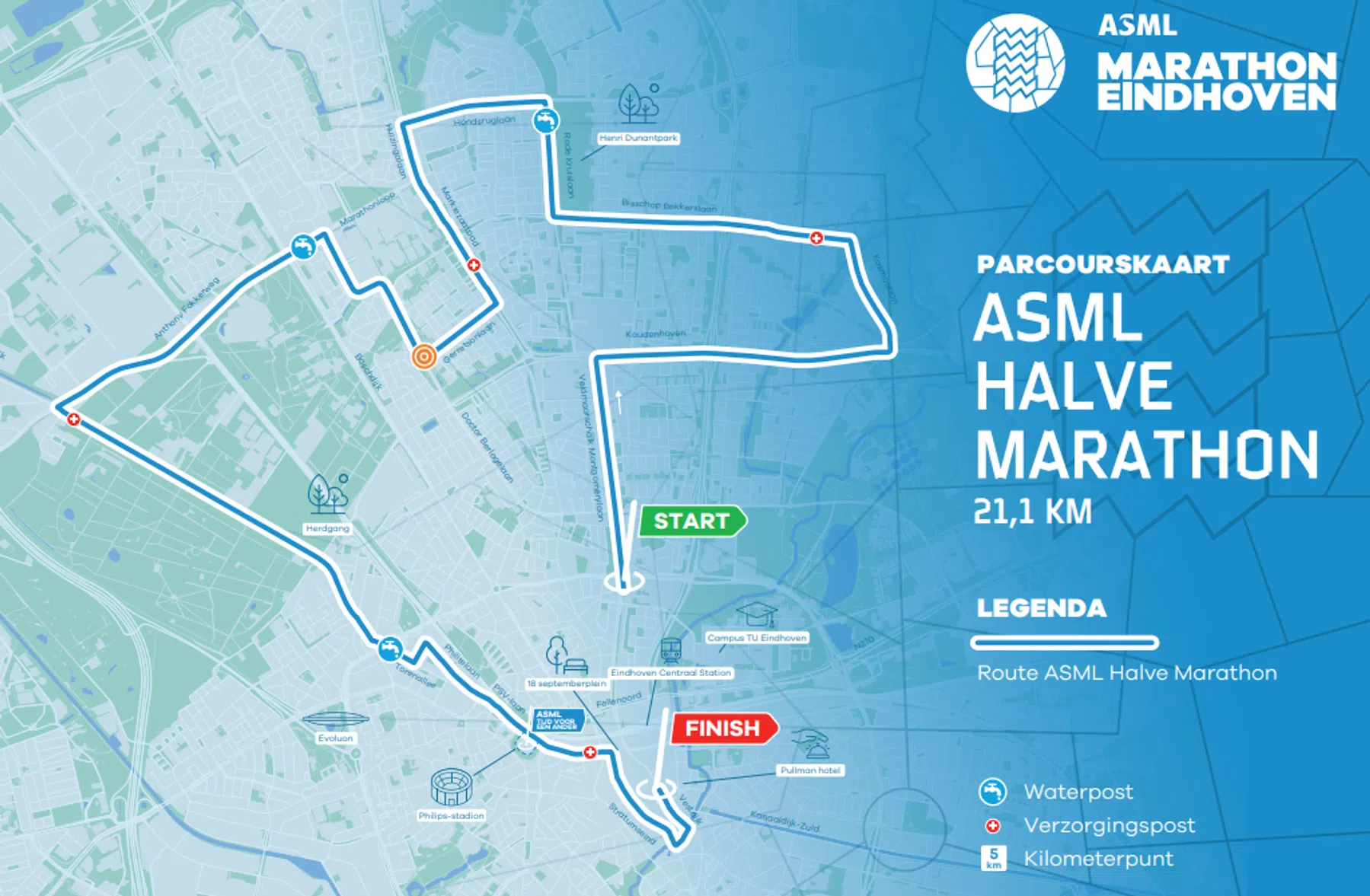 route Eindhoven halve Marathon