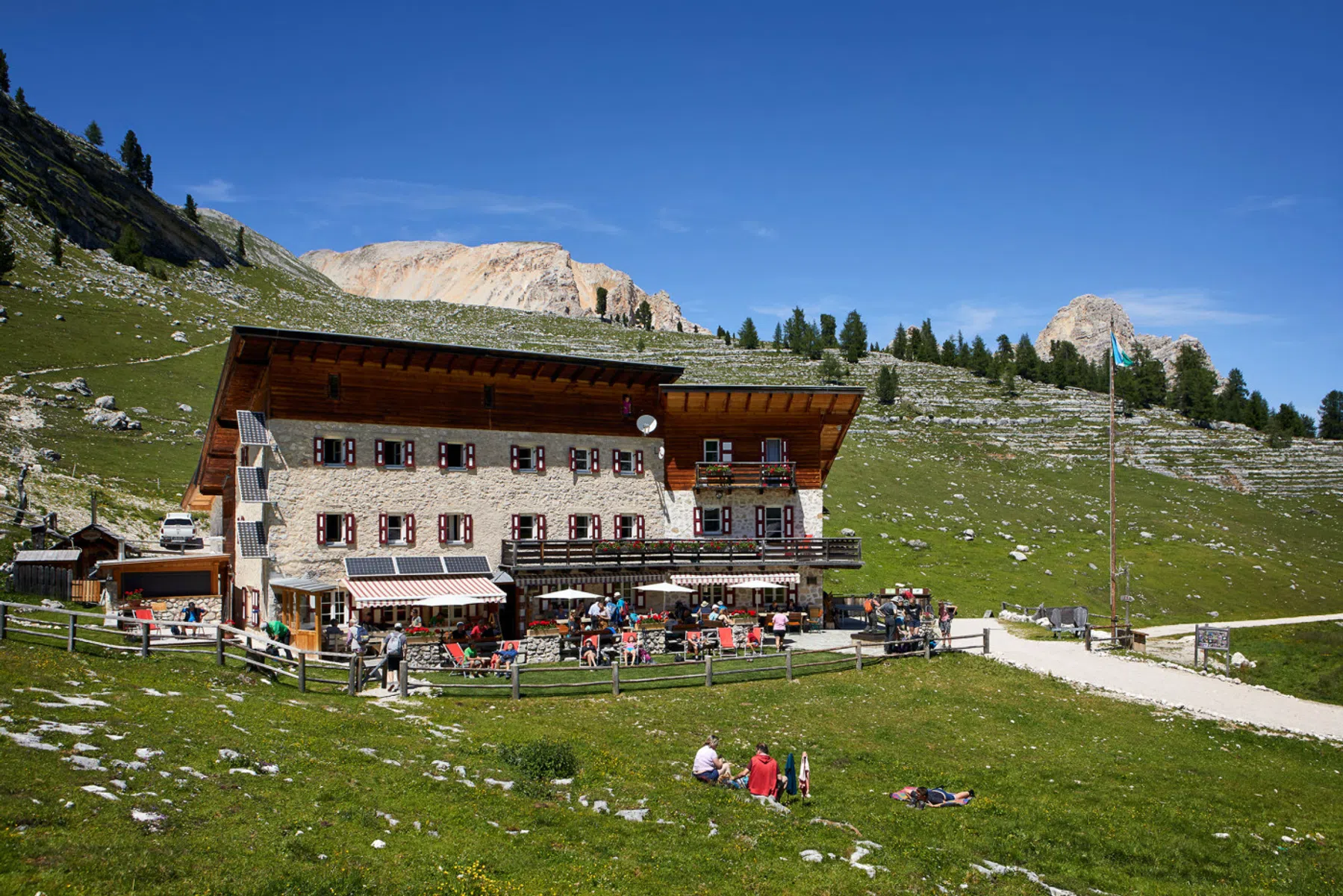 Rifugio Lavarella in Natuurpark Fanes Sennes