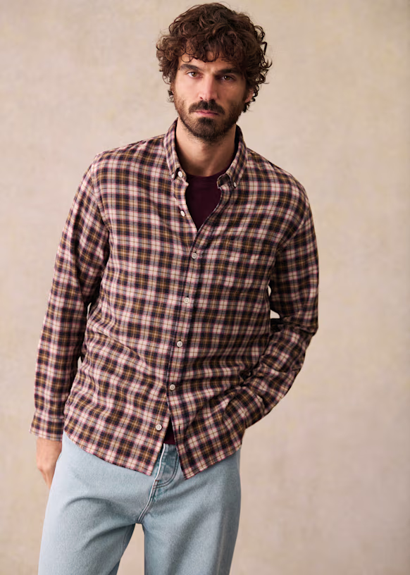 geruiten flanellen blouse