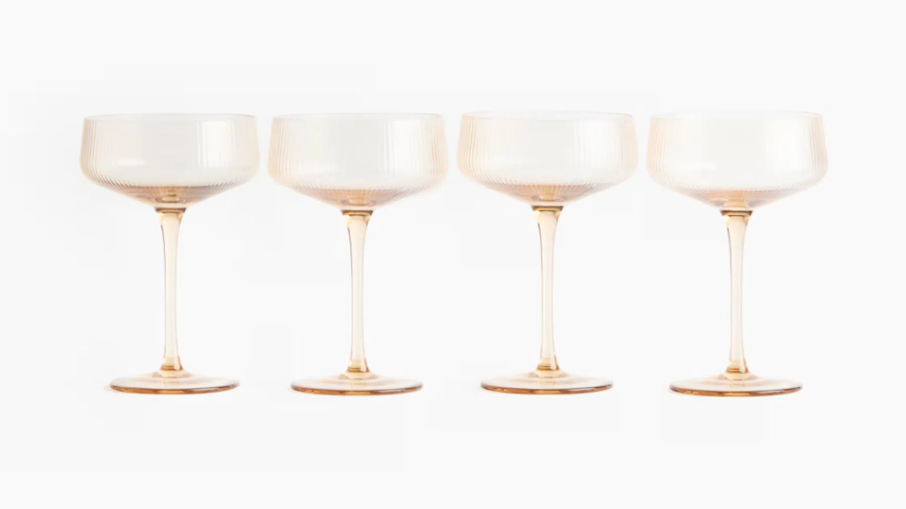 Champagnecoupes van ribbelglas