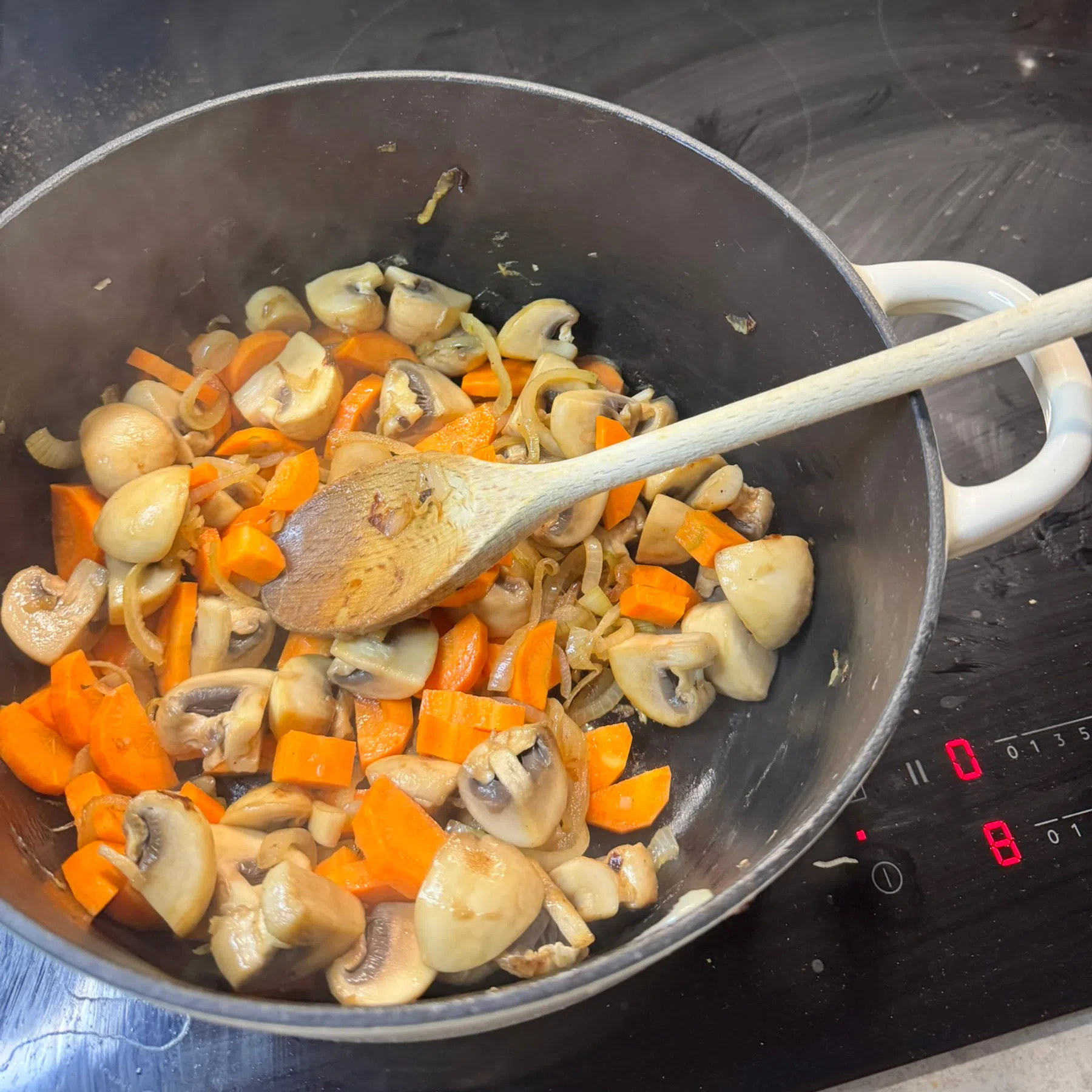 Wortel en champignon erbij