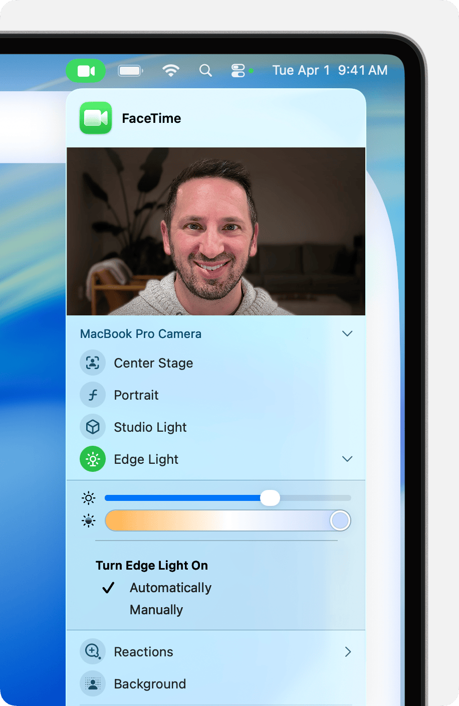 Apple MacOS 26 menu bar