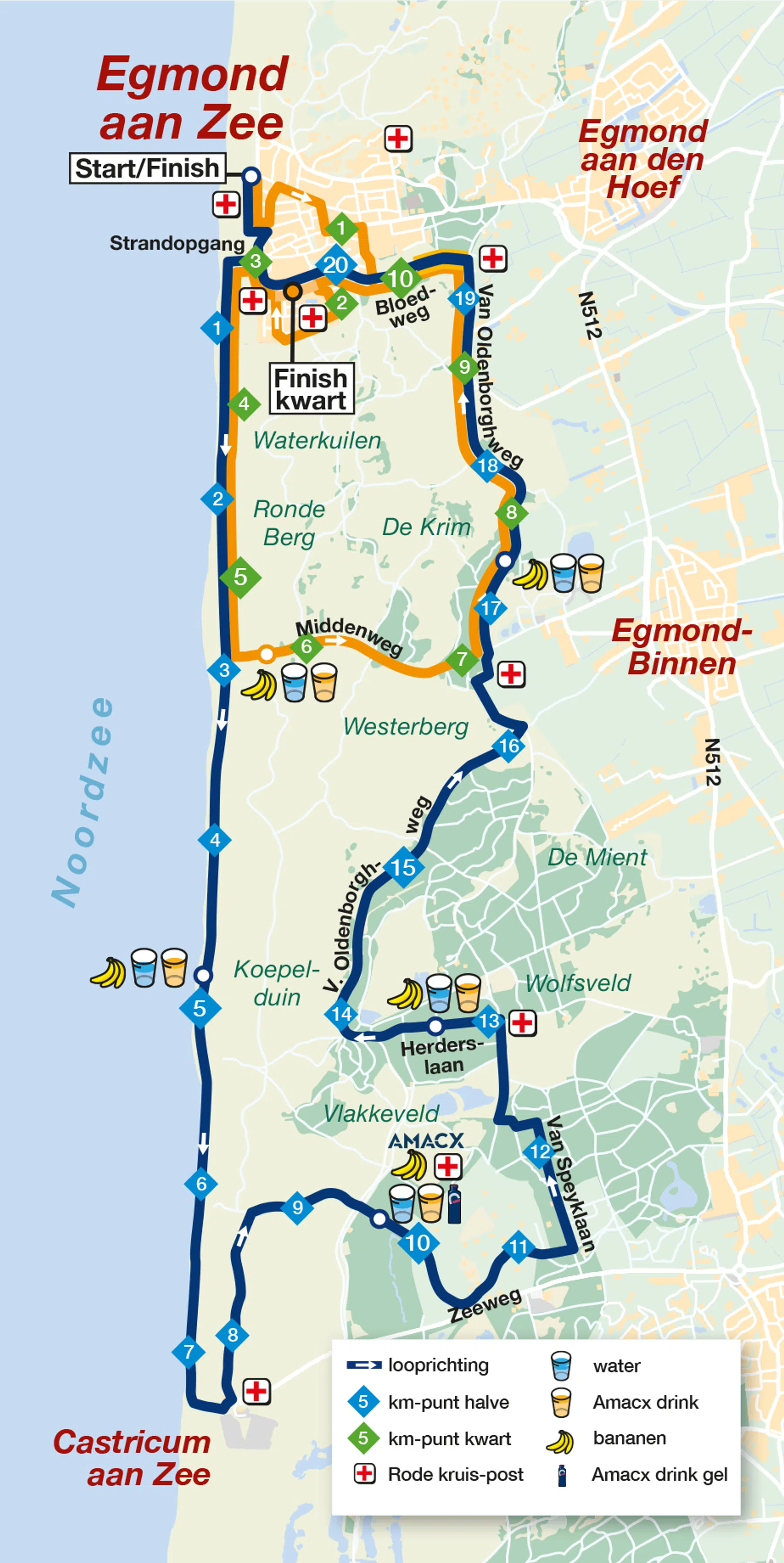 Parcours Egmond Halve marathon