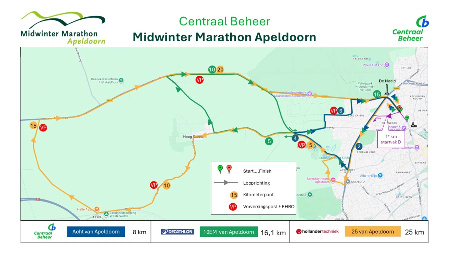 Parcours Midwinter Marathon Apeldoorn