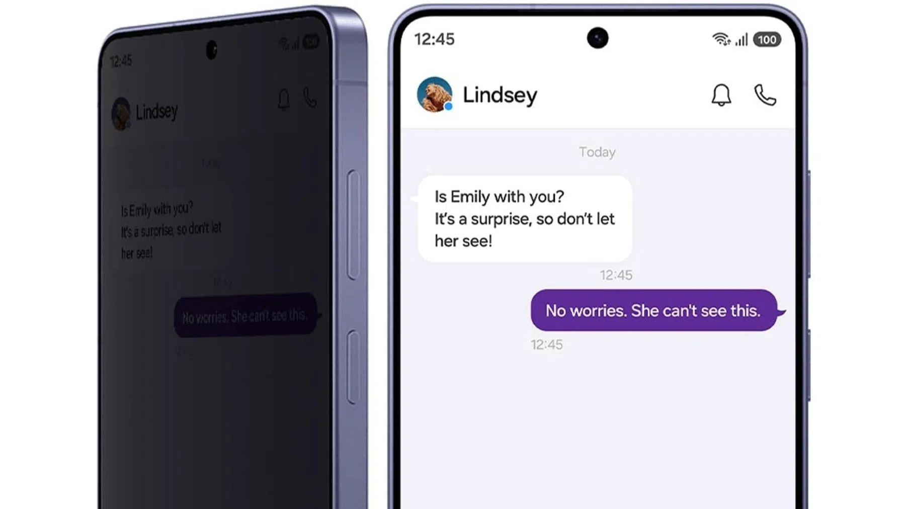 Spy screen op Chinese smartphone.