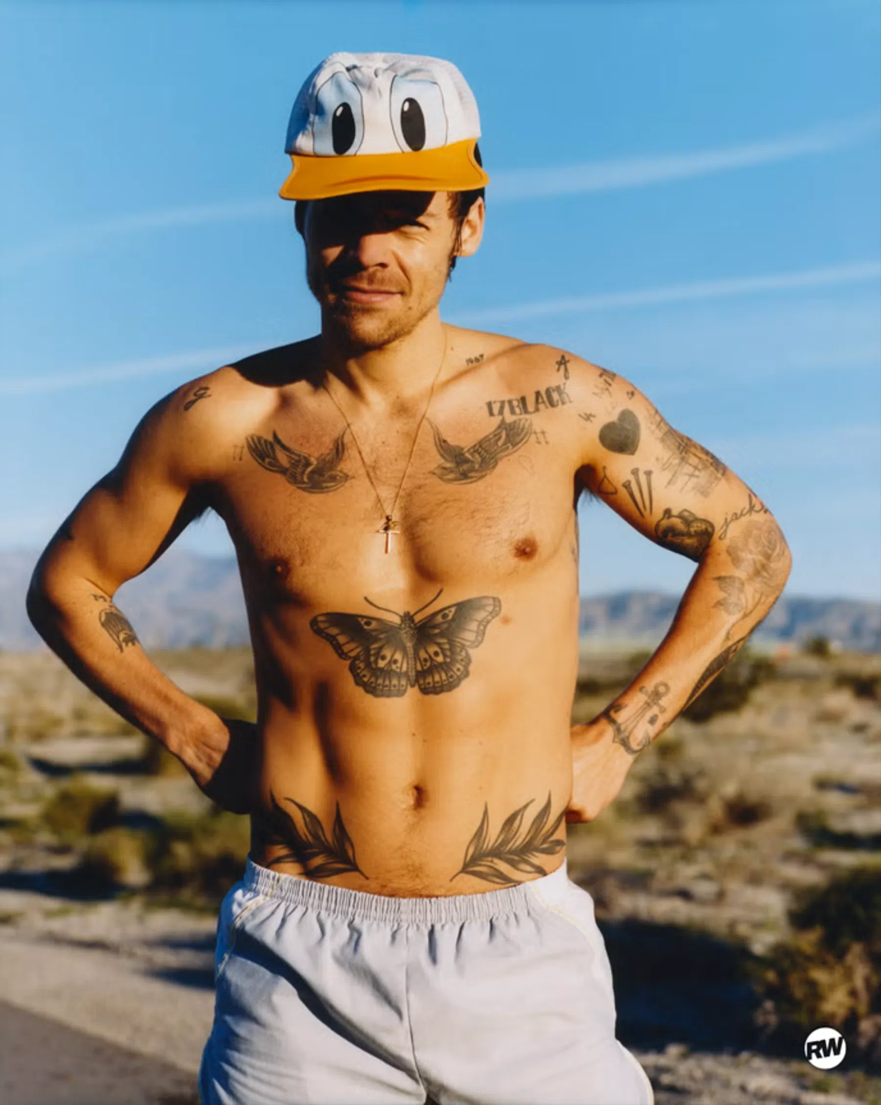 Broek en pet: vintage.