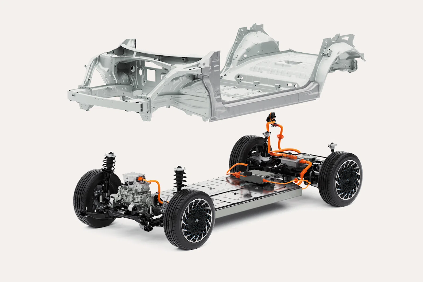 Hyundai Ioniq 5 platform accu met carrosserie erboven