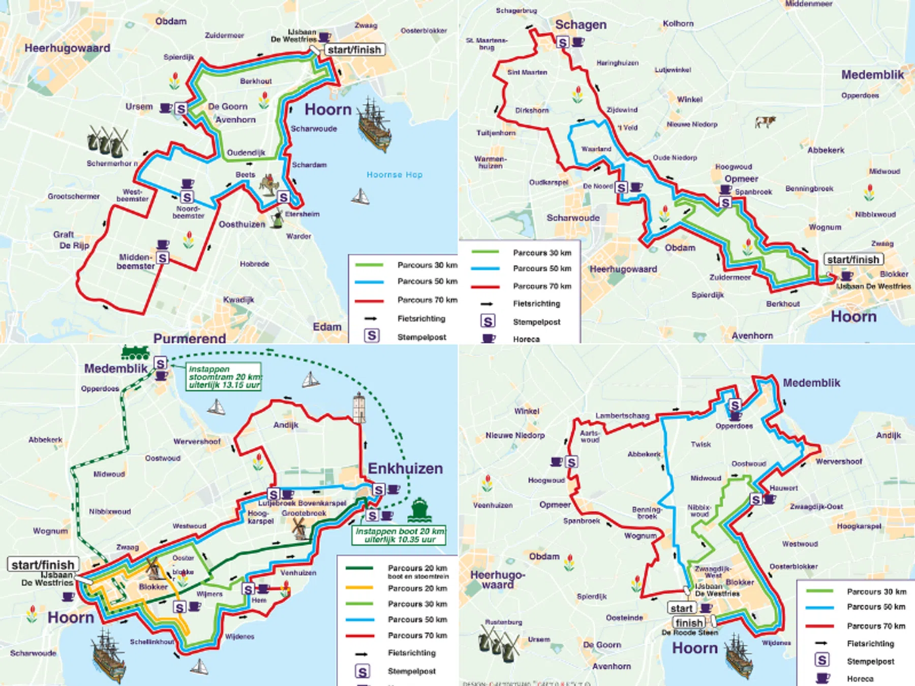 De vernieuwde routes