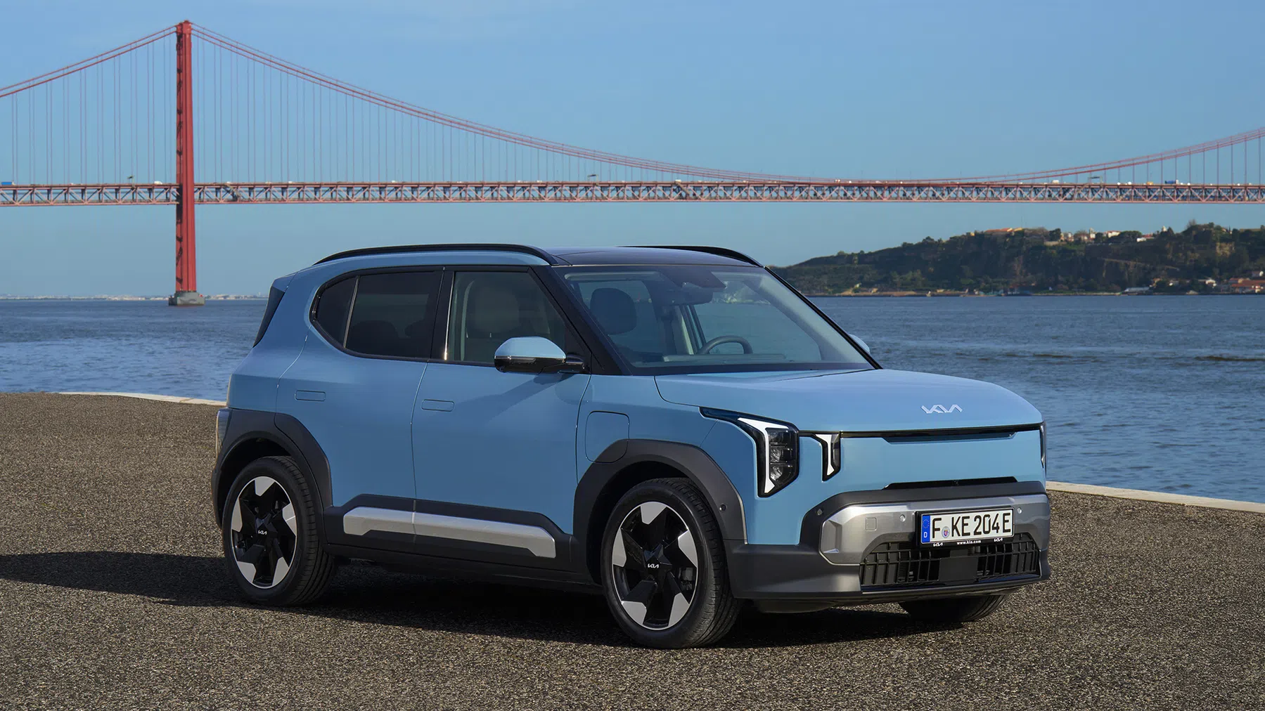 Kia EV2 in het blauw
