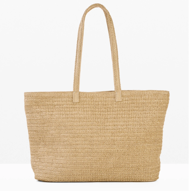 Shopper met rieten look
