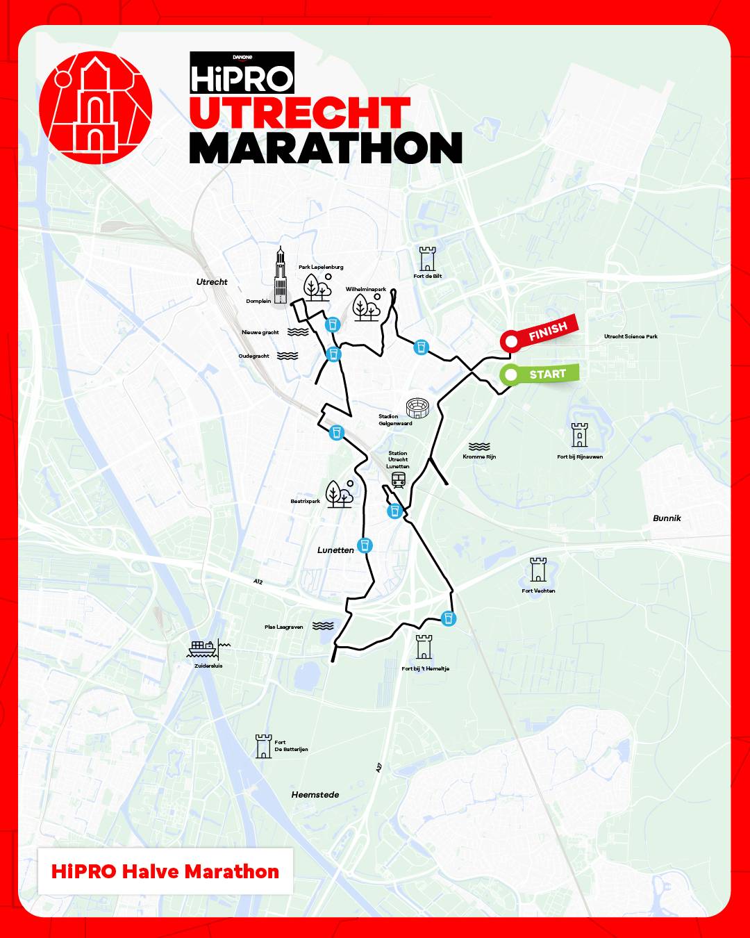 Parcours Utrecht Halve Marathon 2026
