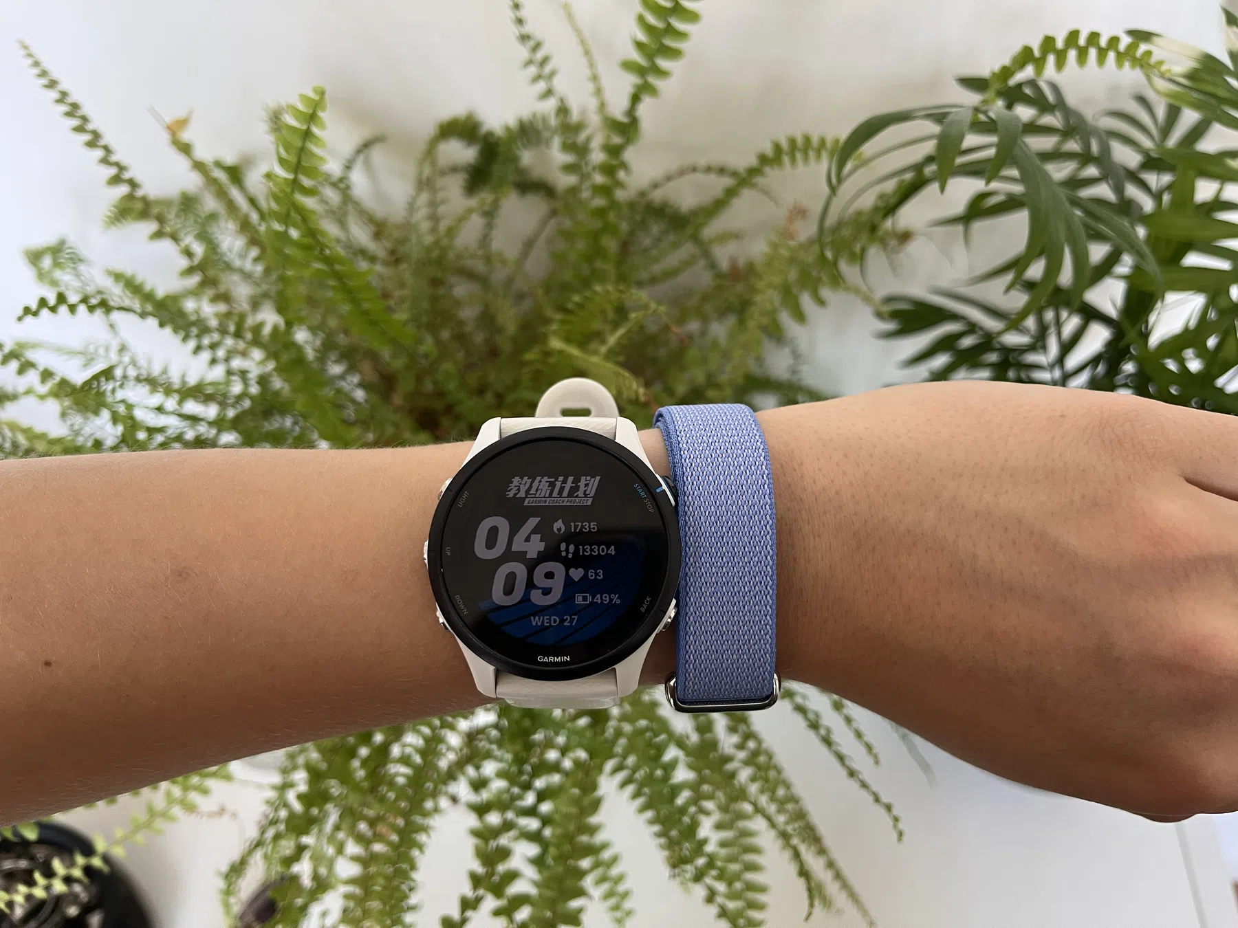 De Fitbit Air naast de Garmin