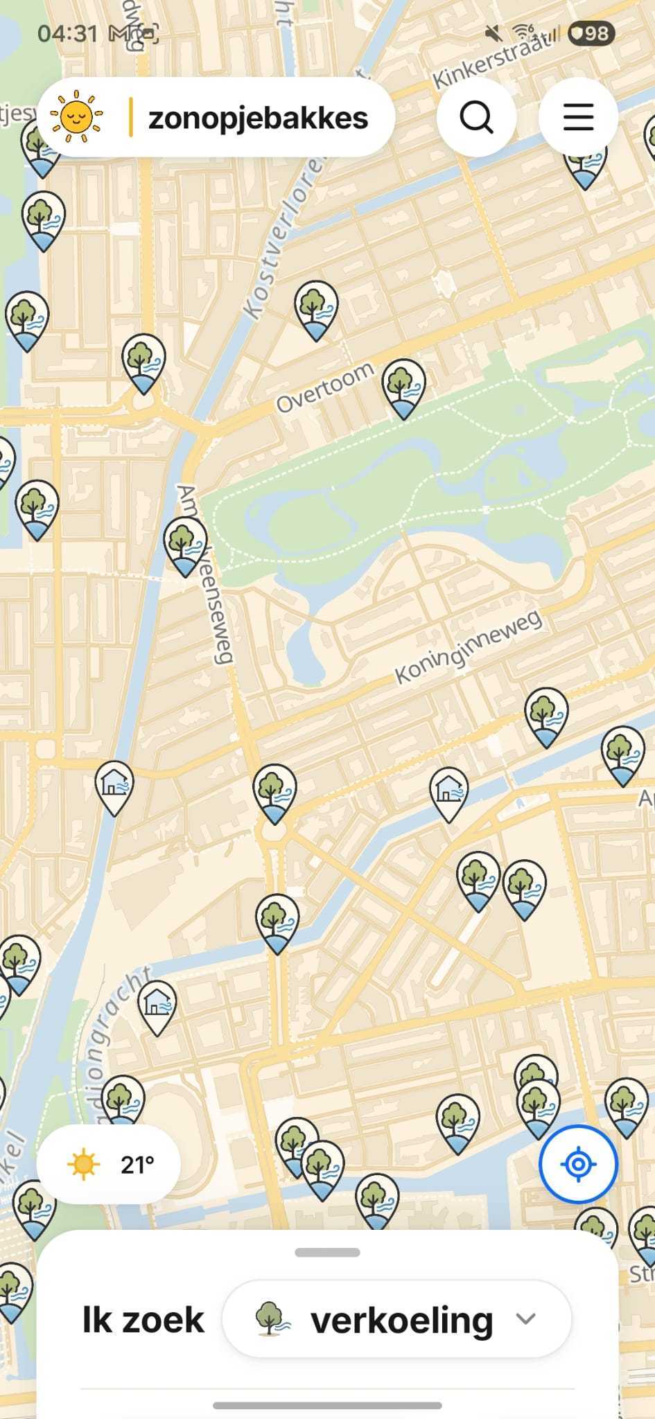 zonopjebakkes koele plekken