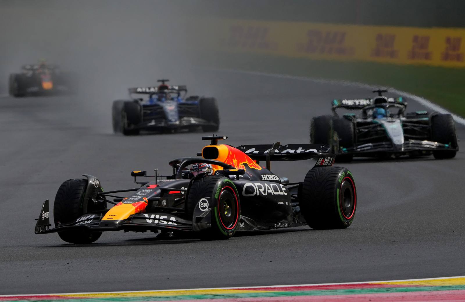 Spa f1 2025 Verstappen regen voor merc en Williams