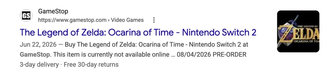 zelda pre-order datum
