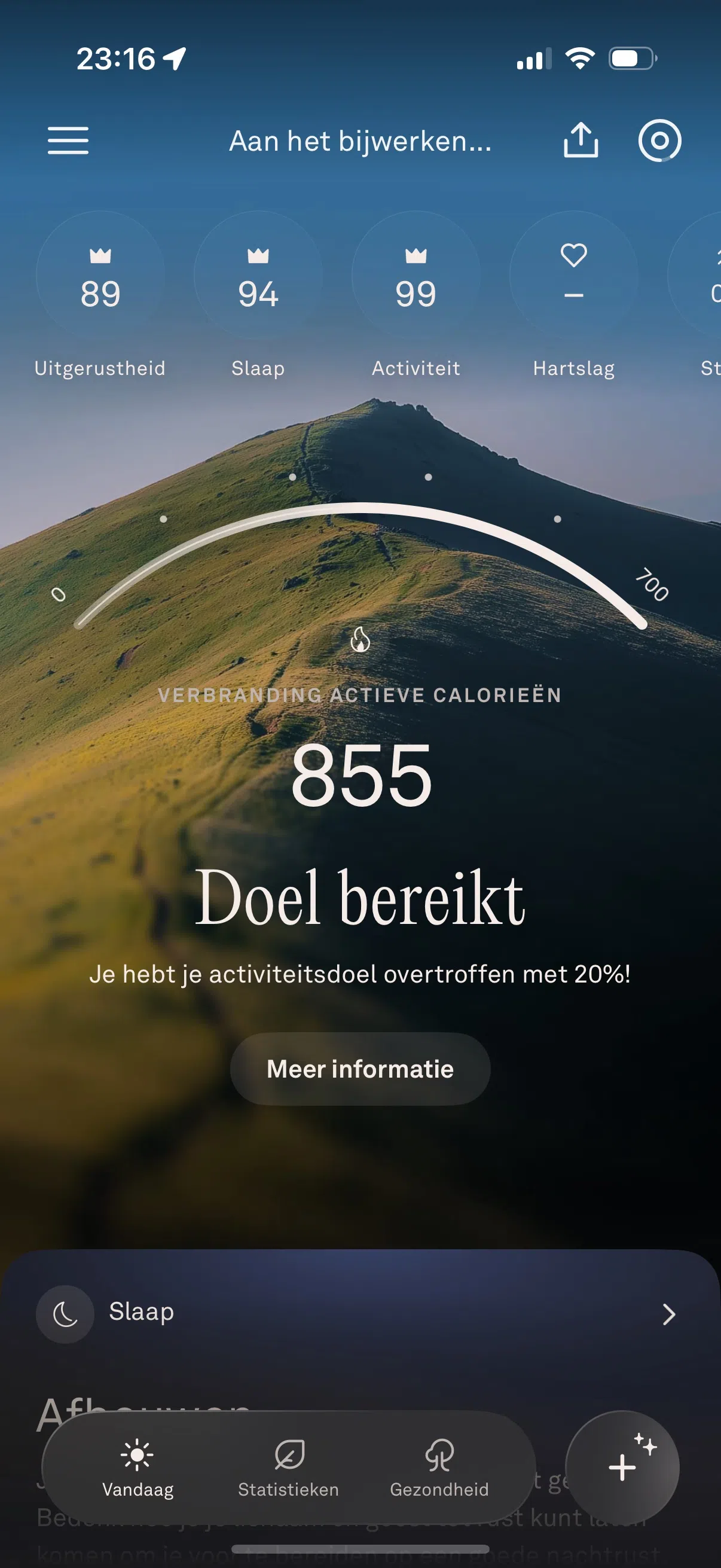 Oura app screenshot