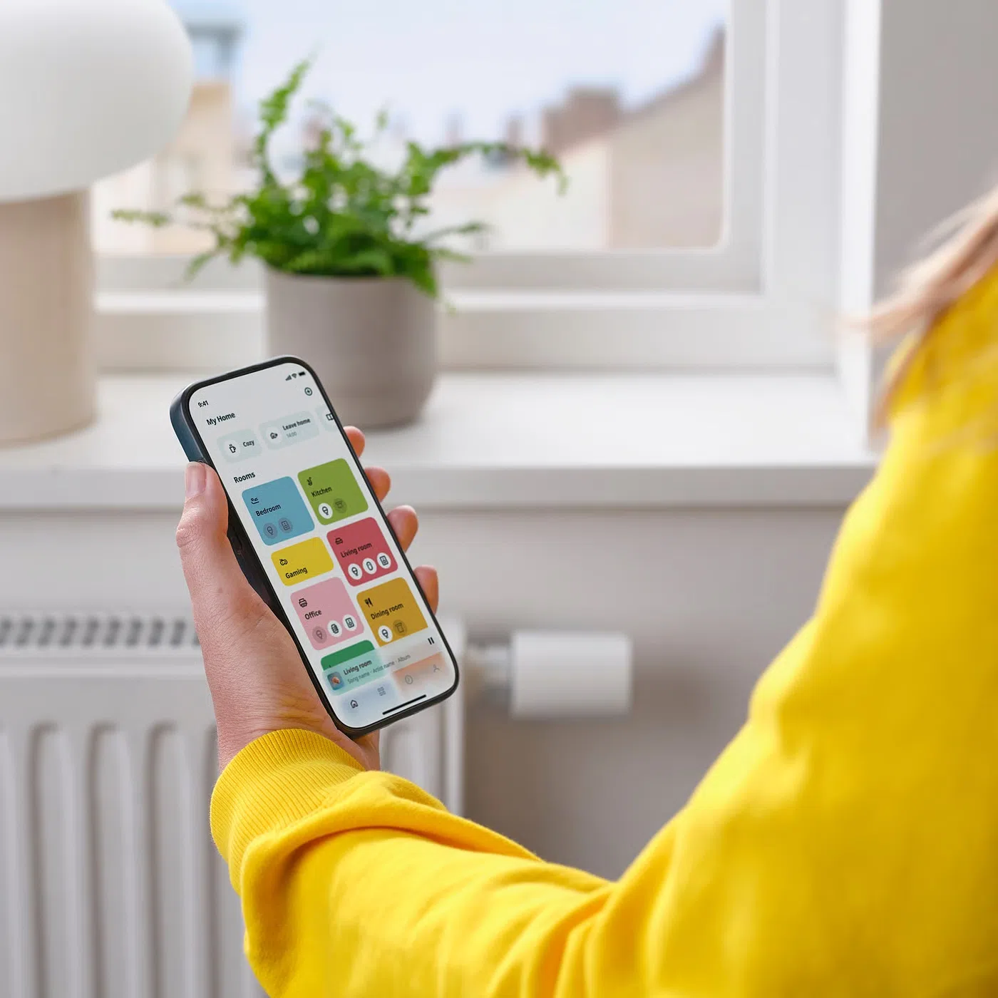 De app die de thermostaat bedient.