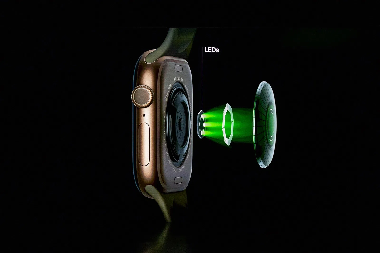 De nieuwe hartslagmeter van de Apple Watch.