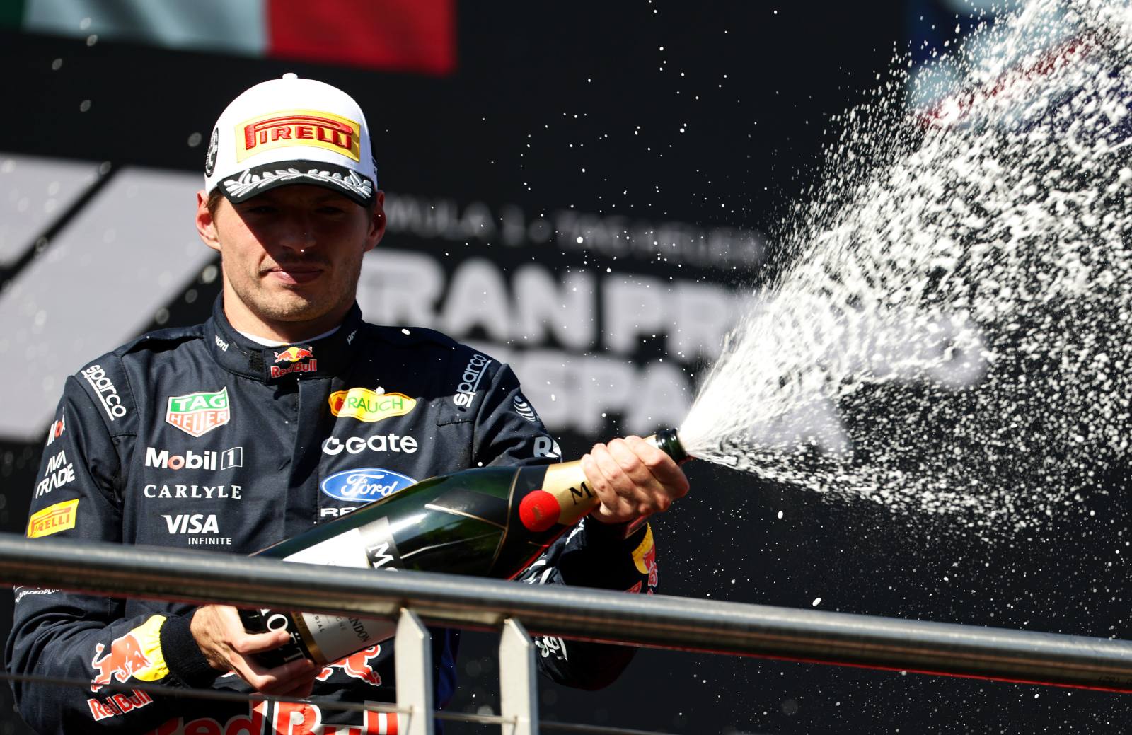 Verstappen champagne Spanje 2026