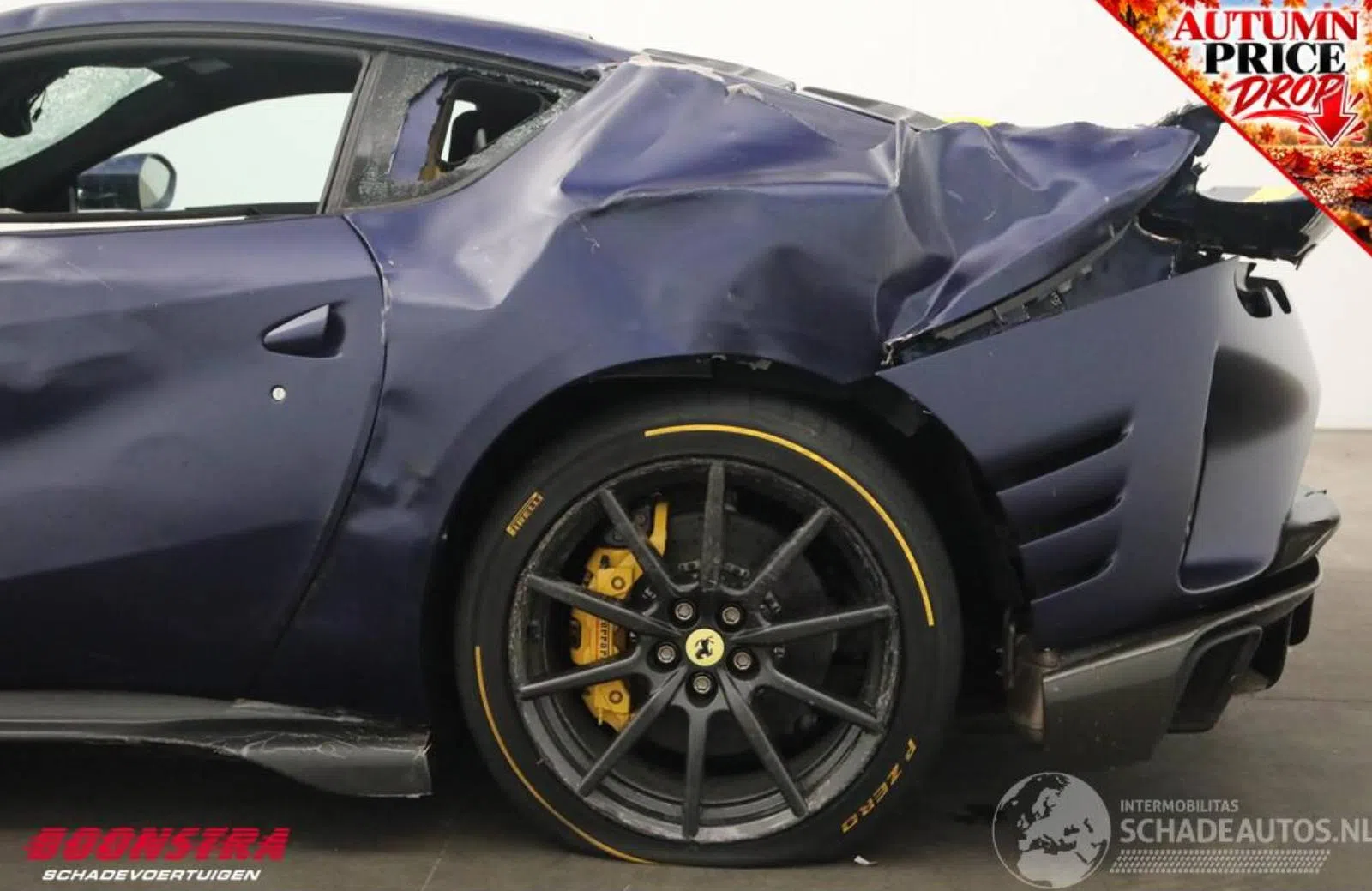 Bekende gecrashte Ferrari 812 Competizione staat nu te koop!