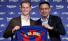 Thumbnail for article: De Jong lacht na 'groot circus' in Camp Nou: 'Niet te gek doen met hooghouden'