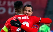 Thumbnail for article: Dumfries grapt met teamgenoten na penalty: 'Zij willen er wat druk op zetten'