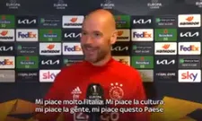 Thumbnail for article: Jolige Ten Hag tegenover Italiaanse pers: 'Fantastic how they expire football'