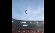 Thumbnail for article: Opvallend: parachutist landt vlak voor Frankrijk - Duitsland in het stadion