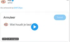 Thumbnail for article: Felicitatie met kwinkslag van PSV: 'Ajax, var harte, hou het binnen de lijntjes'