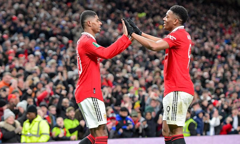 WK-gangers Rashford en Eriksen helpen Ten Hag aan winst en kwartfinale League Cup