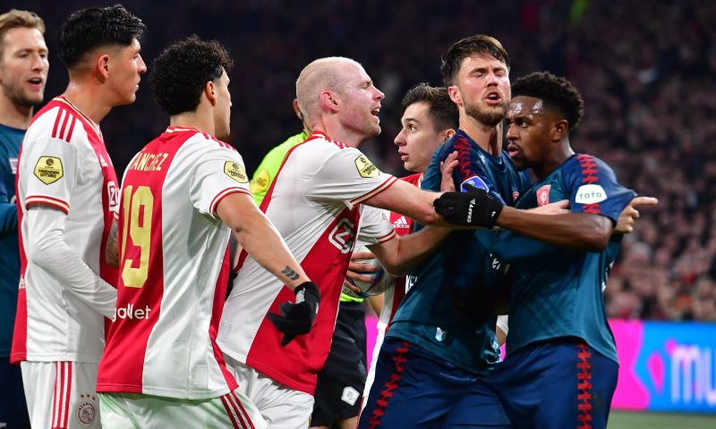 Volgende klap voor zwak Ajax: Amsterdammers met tien niet langs Twente