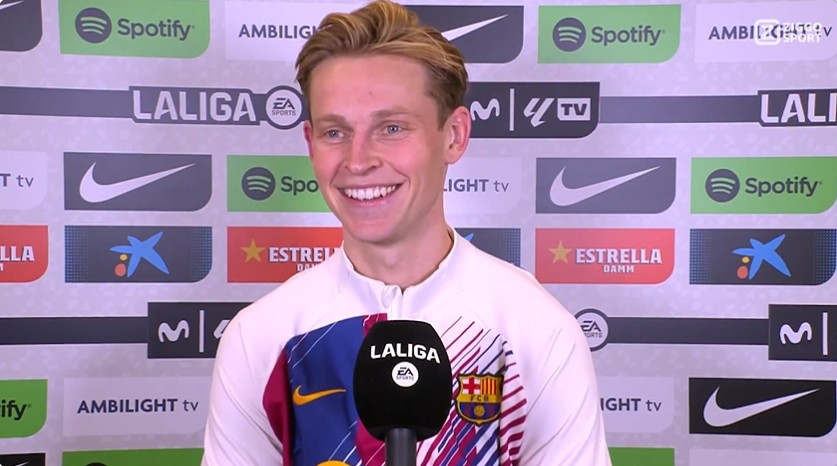 Kersverse vader Frenkie de Jong geïmponeerd