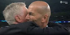 Mooie beelden: lachende Zidane laat kans op felicitatie Ancelotti niet onbenut