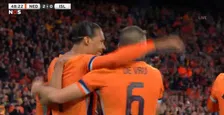 Thumbnail for article: Oranje maakt bijzondere goal: Van Dijk scoort na drie kopballen op rij