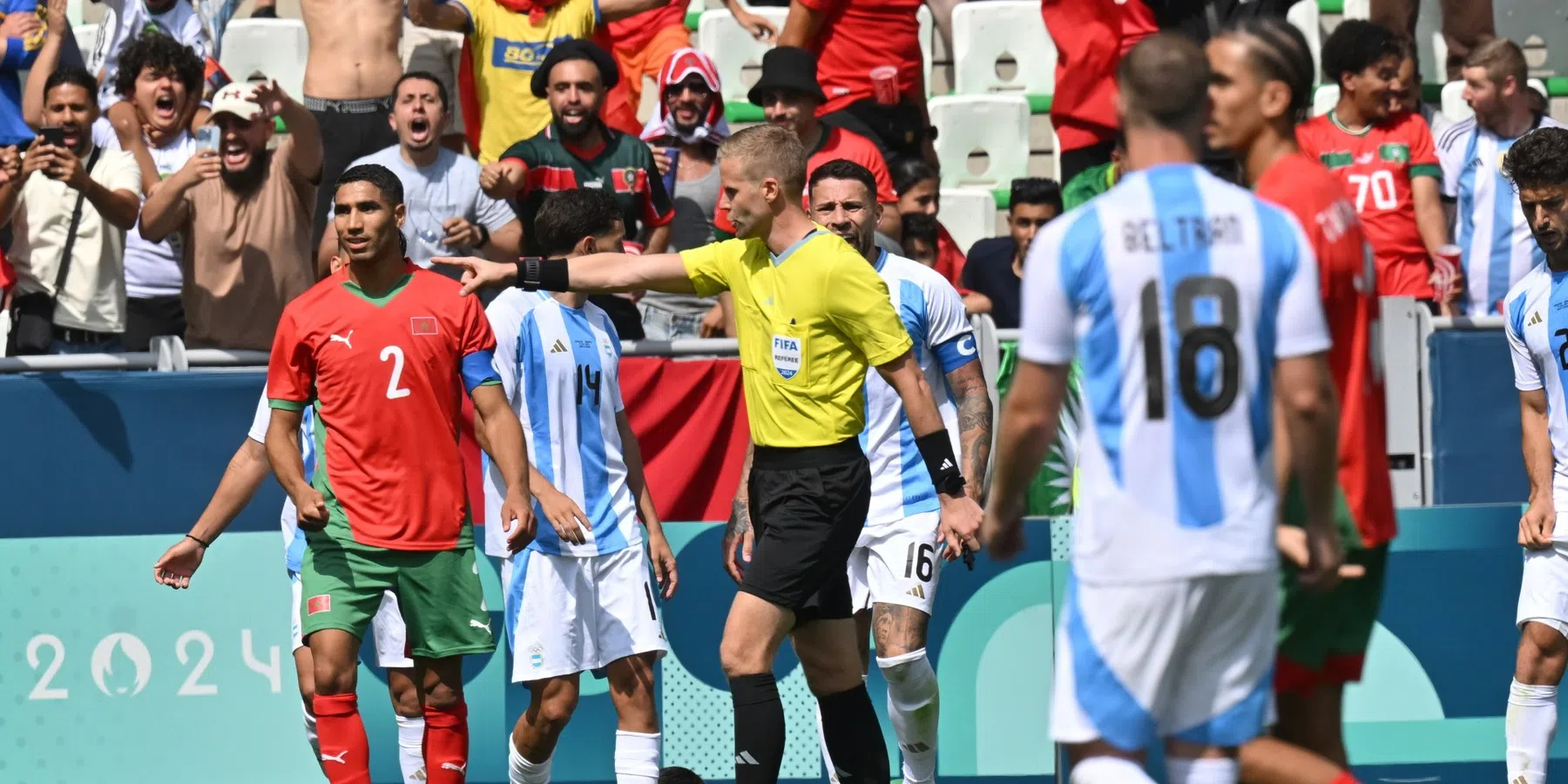 Duel tussen Argentinië en Marokko wordt hervat