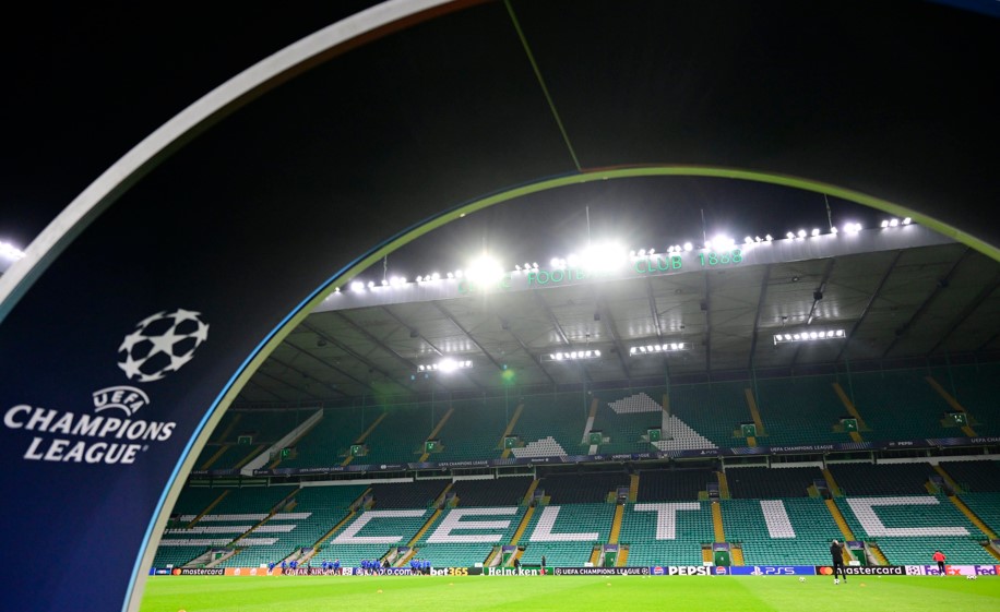 netten rond  uitvak in Celtic park bij Celtic-Club Brugge in Champions League