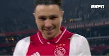 Berghuis schrijft boodschap op camera na snelle treffer voor Ajax