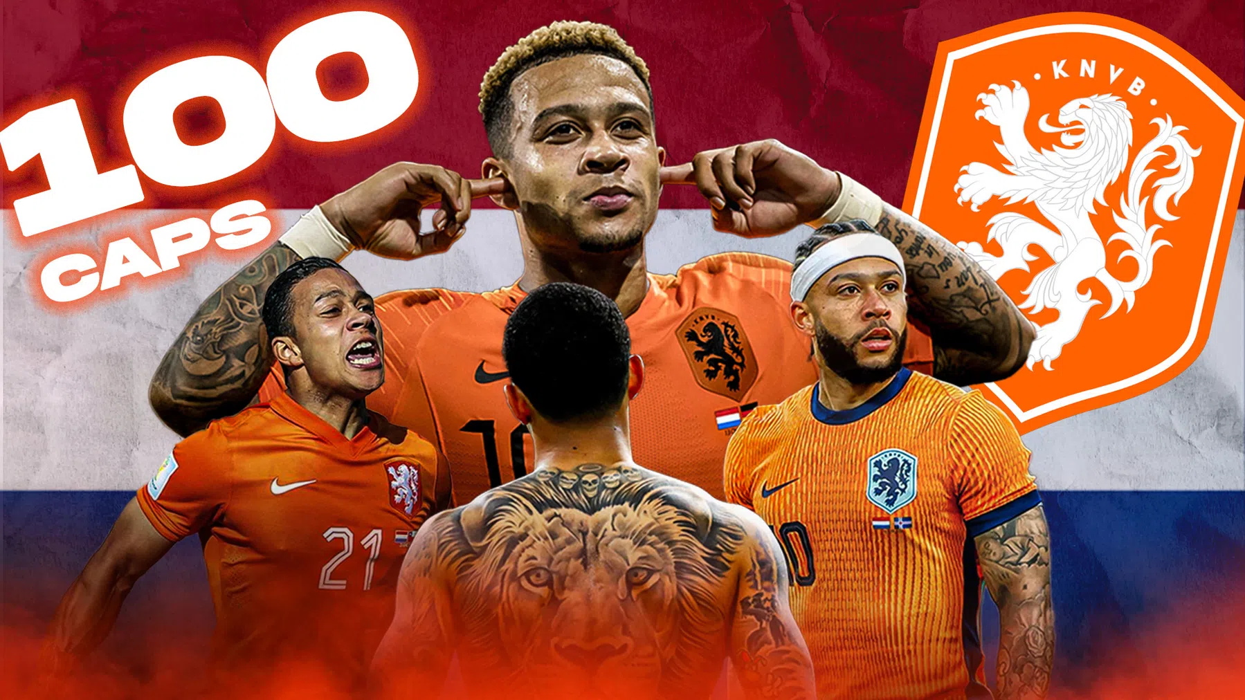 Memphis in Club van 100 Nederlands elftal
