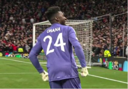 Onana juicht voor Lyon-fans na treffer United