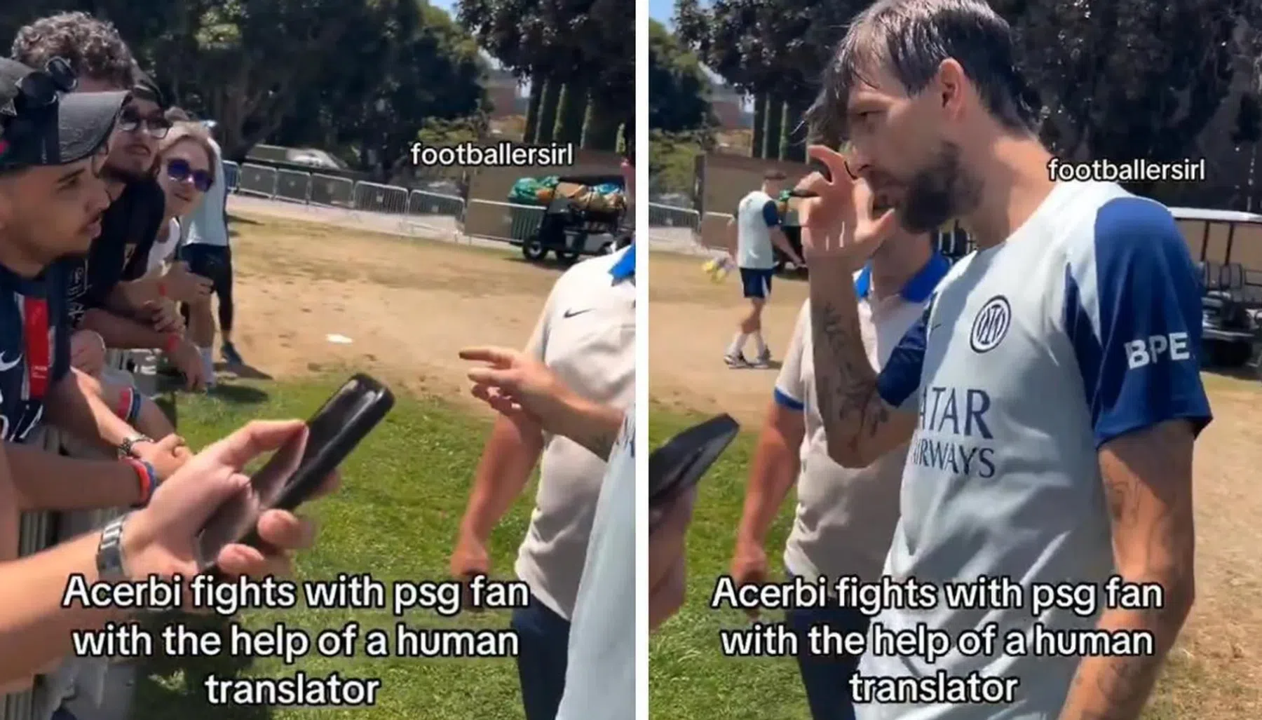 Acerbi gaat door het lint tegen PSG fan