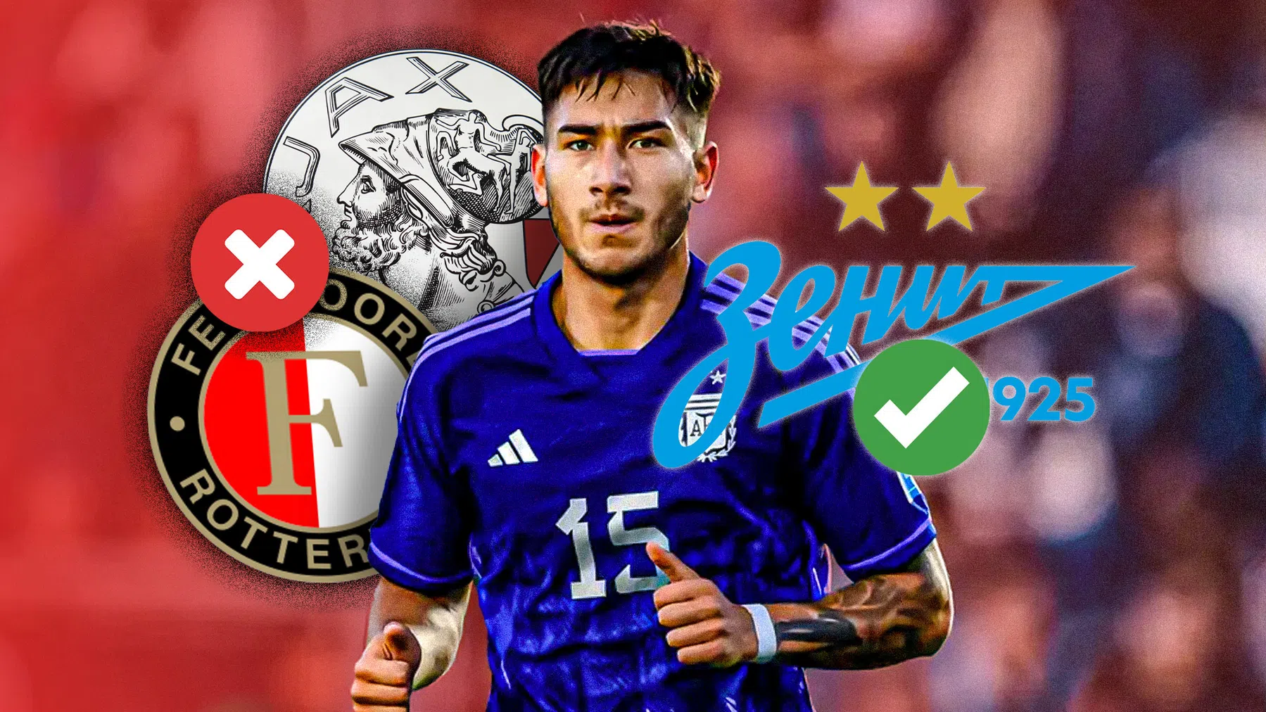 Román Vega op het punt om te tekenen bij Zenit. Ajax en Feyenoord grijpen mis
