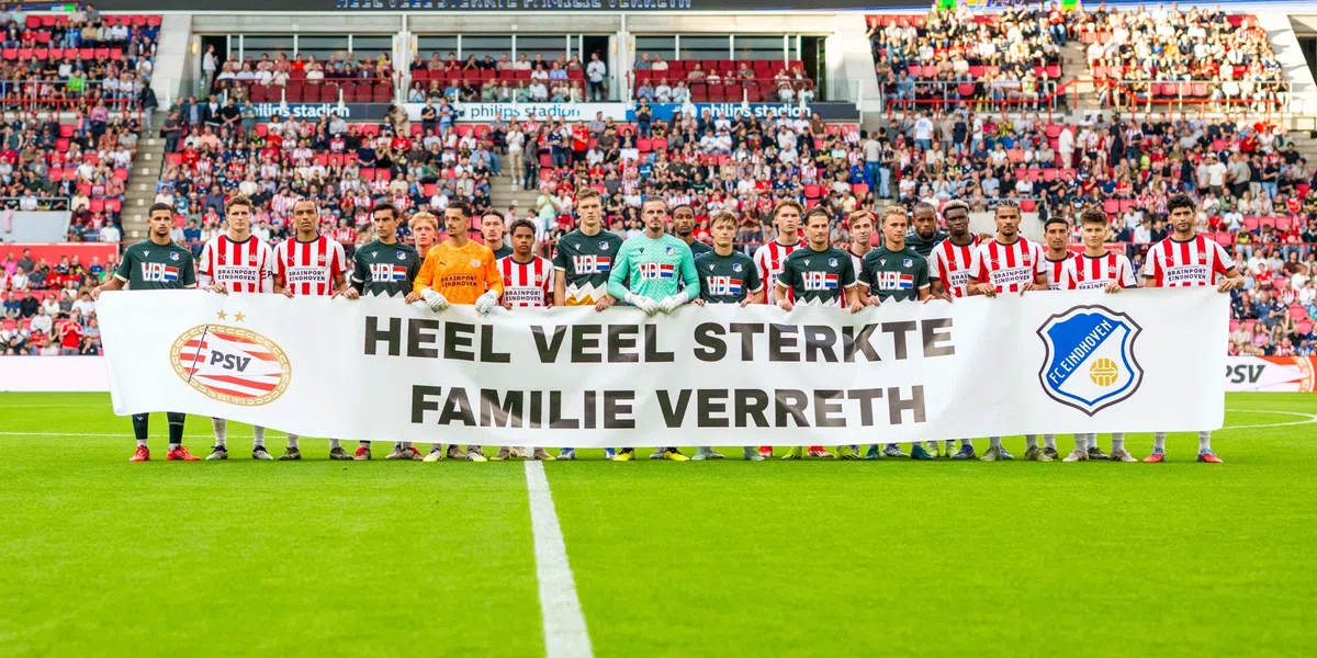 Emotioneel gebaar: PSV en FC Eindhoven steken Verreth hart onder de riem