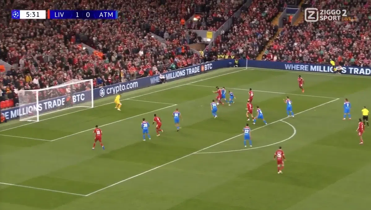 Liverpool schiet uit de startblokken en komt na 6 minuten op 2-0 tegen Atlético
