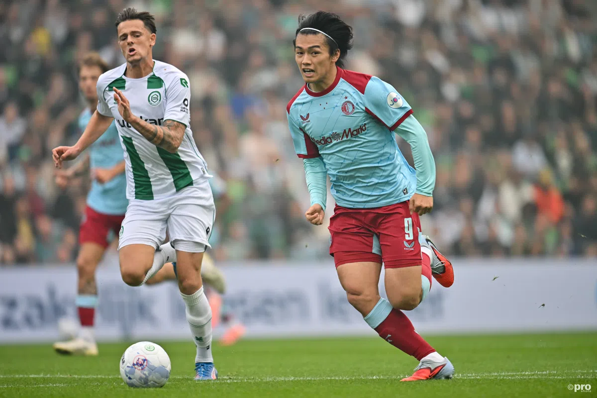 Feyenoord dankt Ueda en knokt zich naar zege bij FC Groningen