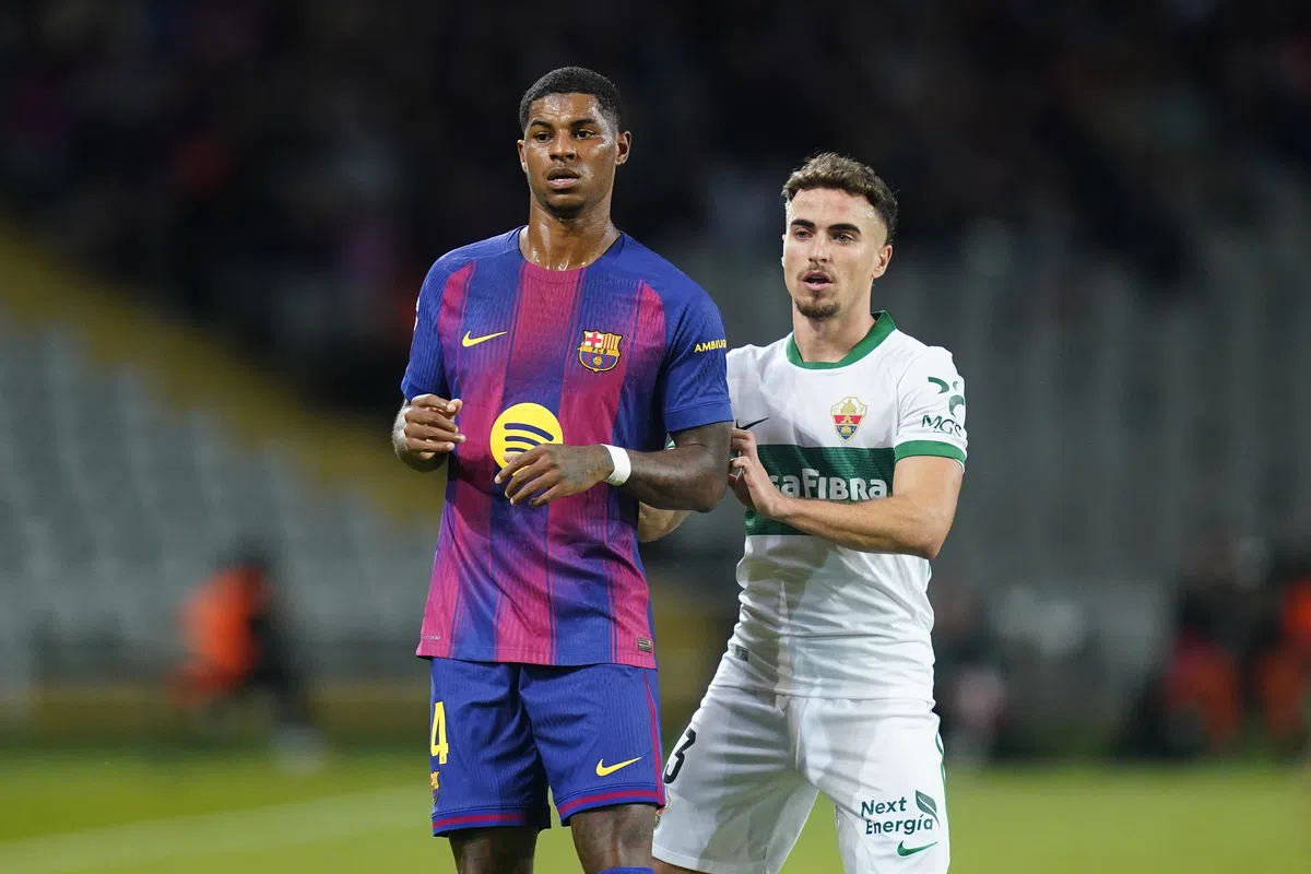 Rashford helpt FC Barcelona aan zege in lastige thuiswedstrijd tegen stug Elche