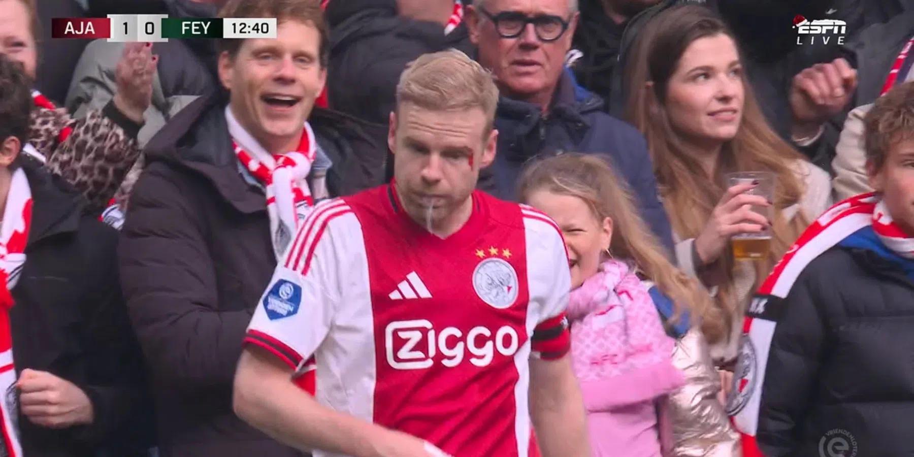 Klaassen bloedt na eigen juichmoment